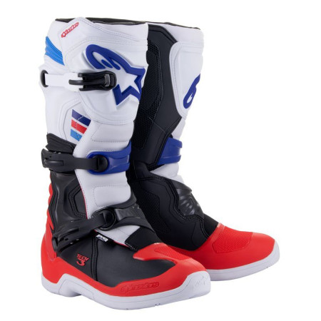 BOTA ALPINESTARS TECH-3 AZUL BLANCO ROJO
