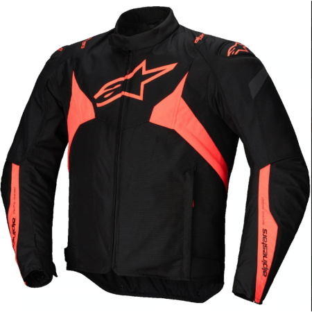 CHAQUETA ALPINESTARS T-JAWS V4 WATERPROOF NEGRA ROJO FLUOR