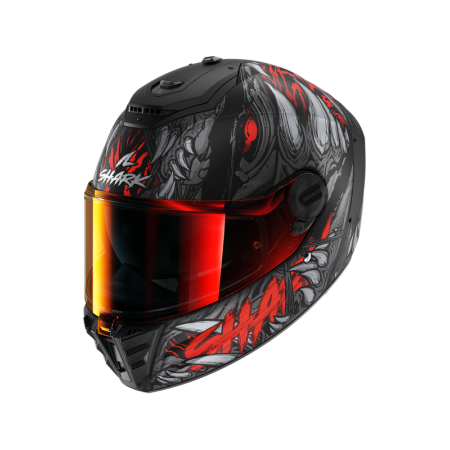 CASCO SHARK SPARTAN RS SHAYTAN Mat Black Red Anthracite