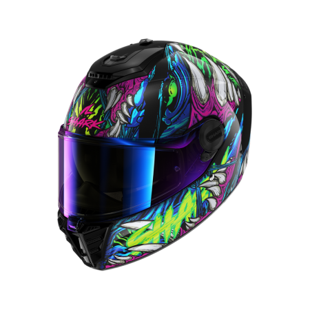 CASCO SHARK SPARTAN RS SHAYTAN Black Green Violet