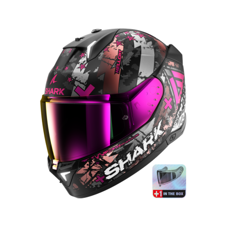 CASCO SHARK SKWAL i3 HELLCAT Mat Black Chrom Purple