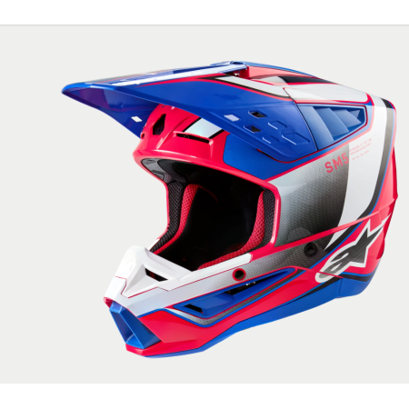 Casco Alpinestars S-M5 SAIL  Blanco Diva Rosa Esmalte Azul