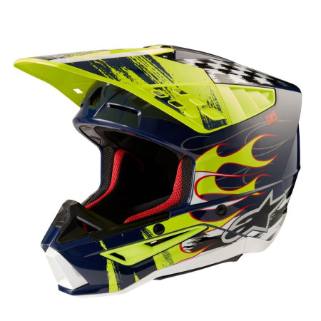 Casco Alpinestars  S-M5 RASH NIGHT NAVY YELLOW FLUO GLOSSY