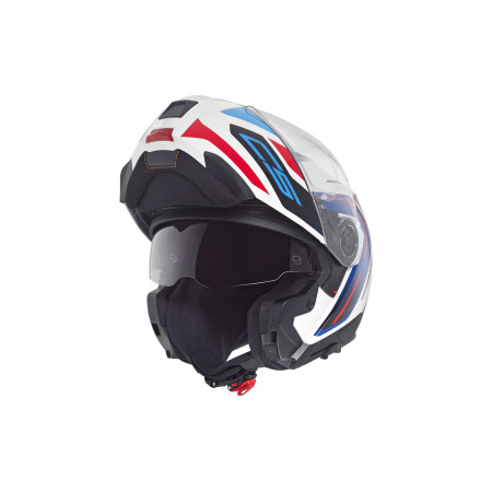 CASCO SCHUBERTH C5 OMEGA BLANCO ROJO AZUL BRILLO