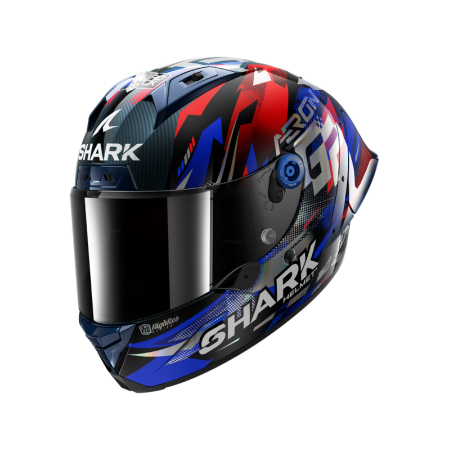 CASCO SHARK AERON-GP FIM RACING 1 REPLICA ZARCO VICTORY 2025 Carbon Blue Chrom