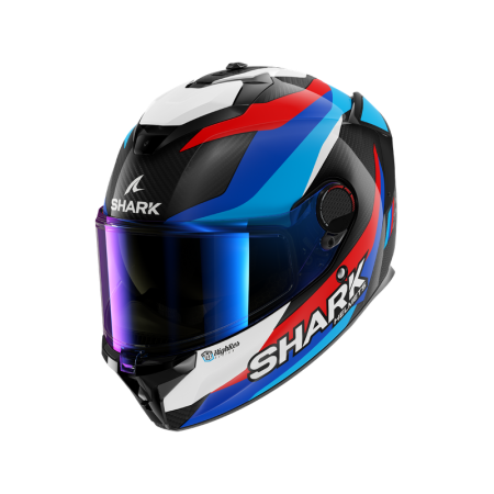 CASCO SHARK SPARTAN GT PRO CARBON GUINTOLI Carbon Blue Red