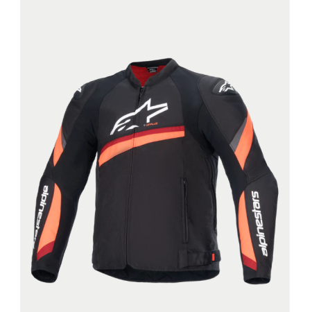 CAZADORA ALPINESTARS T-GP PLUS R V4 NEGRA ROJO FLUOR