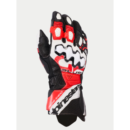 GUANTE ALPINESTARS GP PLUS R V3 NEGRO BLANCO ROJO BRILLANTE