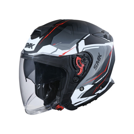 CASCO SMK GTJ ESCAPE ROJO GRIS MATE