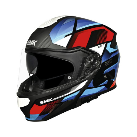 CASCO SMK MODULAR GULLWING AZUL ROJO BRILLO