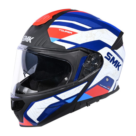CASCO SMK MODULAR GULLWING NAVIGATOR AZUL ROJO BLANCO MATTE