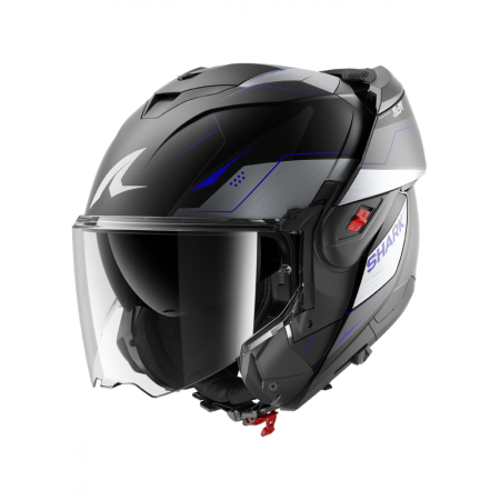 CASCO SHARK OXO MEKARIUM MAT BLACK CHROM BLUE