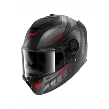 CASCO SHARK SPARTAN GT PRO CARBON MEKARIUM Mat Carbon Anthracite Red