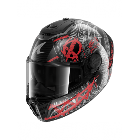 CASCO SHARK SPARTAN RS CARBON SHIEVER Carbon Anthracite Red