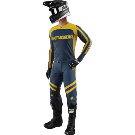 CONJUNTO SHOT CONTACT BLUE YELLOW CAMISETA PANTALON