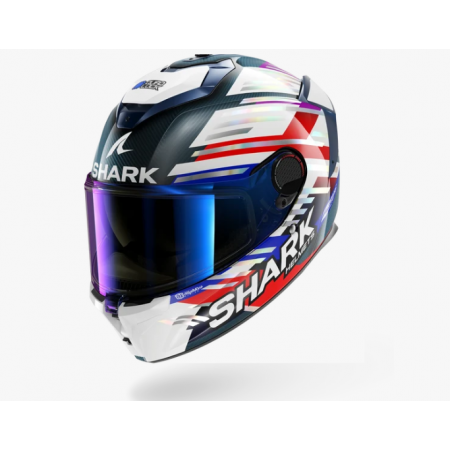 CASCO SHARK SPARTAN GT PRO CARBON REPLICA ZARCO GP DE FRANCE 2026 Carbon Chrome Red