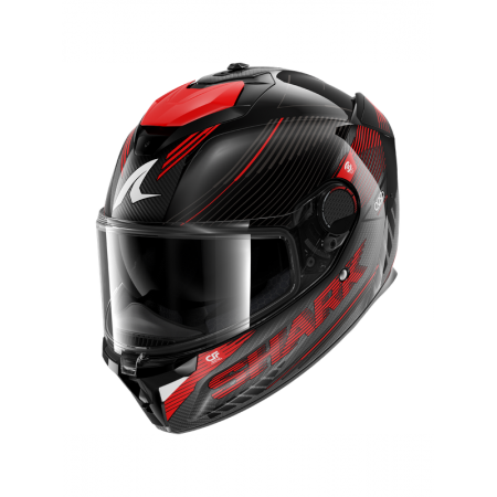 CASCO SHARK SPARTAN GT PRO Carbon AXIUM Carbon Anthracite Red