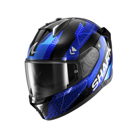 CASCO SHARK SKWAL i3 READY Black Chrom Blue