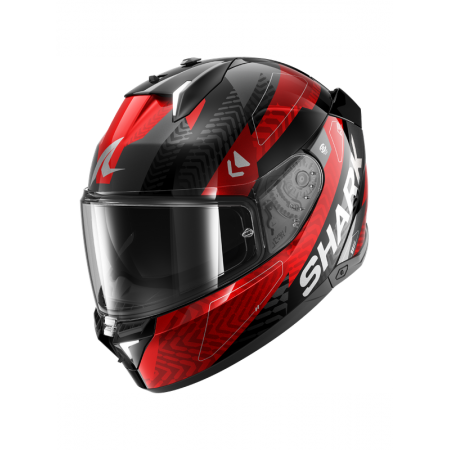 CASCO SHARK SKWAL i3 READY Black Chrom Red
