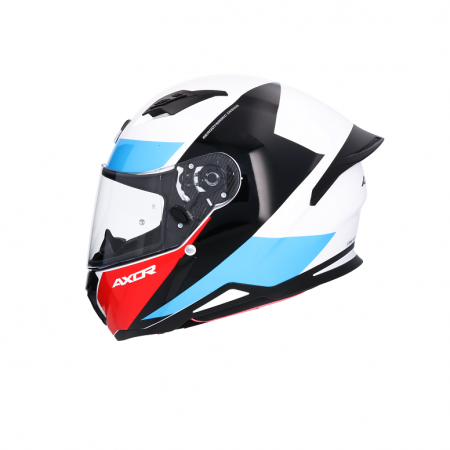 CASCO AXOR HUNTER TURBO BLANCO ROJO AZUL