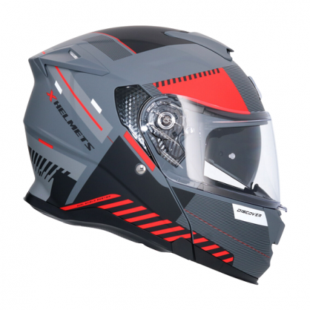 CASCO AXOR MODULAR EXPERIENCE GRIS MATE ROJO