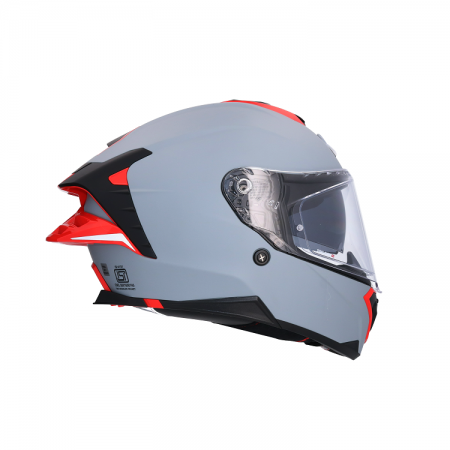 CASCO AXOR BRUTALE CORSA GRIS MATE ROJO