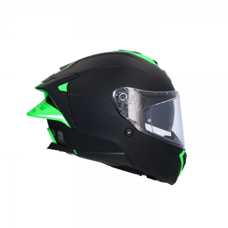 CASCO AXOR BRUTALE CORSA NEGRO  MATE VERDE