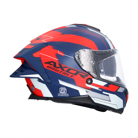 CASCO AXOR BRUTALE PLEXUS AZUL  MATE ROJO