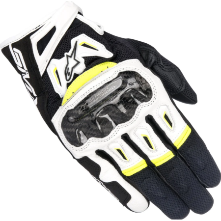 GUANTE ALPINESTARS SMX-2- AIR CARBON V2 NEGRO BLANCO FLUOR